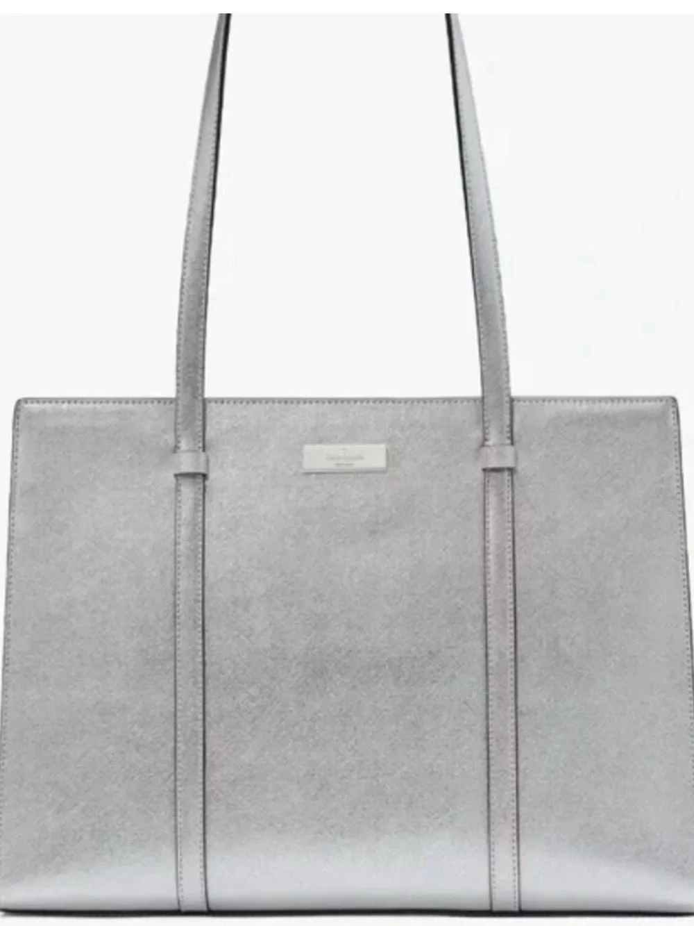 Kate Spade New York Gifting Tote KI965 Metallic Saffiano Lunar Light NWT
